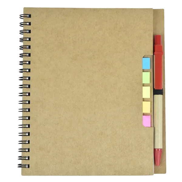 Kraft Paper Cover Spiral Notebook with Matching Pens
