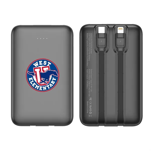 5000mAh Power Bank With Cables