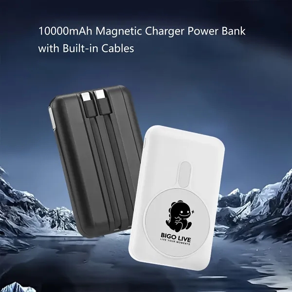 10,000mAh Magnetic Wireless Power Bank with Built-in Cable