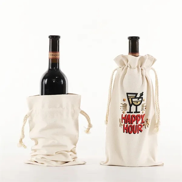 Canvas Drawstring Wine Bags