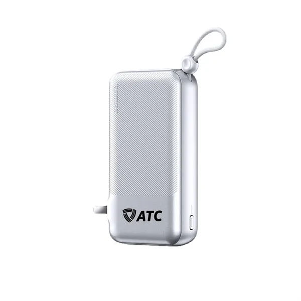 20W 10,000 mAh  PD Power Bank with AC Plug