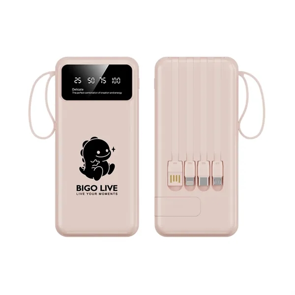 10,000 mAh Power Bank with Four Detachable Charging Cables