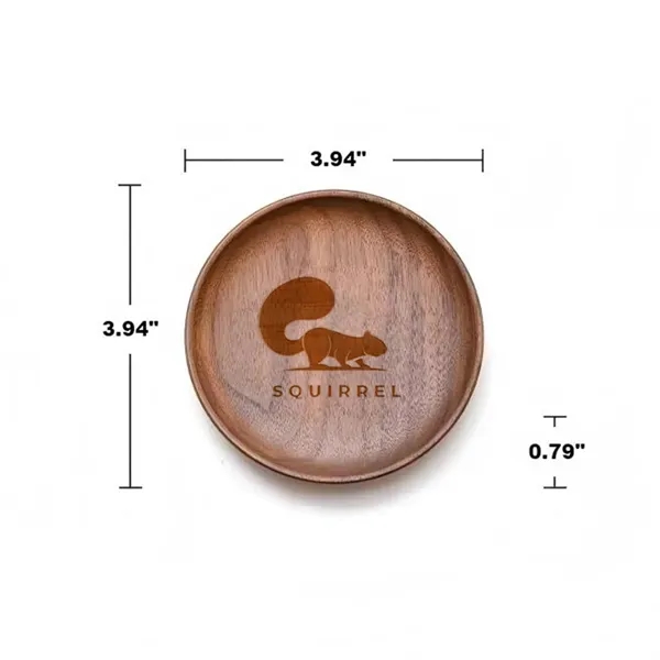 Custom 3.9"Black Walnut Wood Round Serving Tray