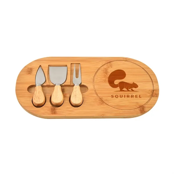 Stainless steel Bamboo cheese knife 4-piece set