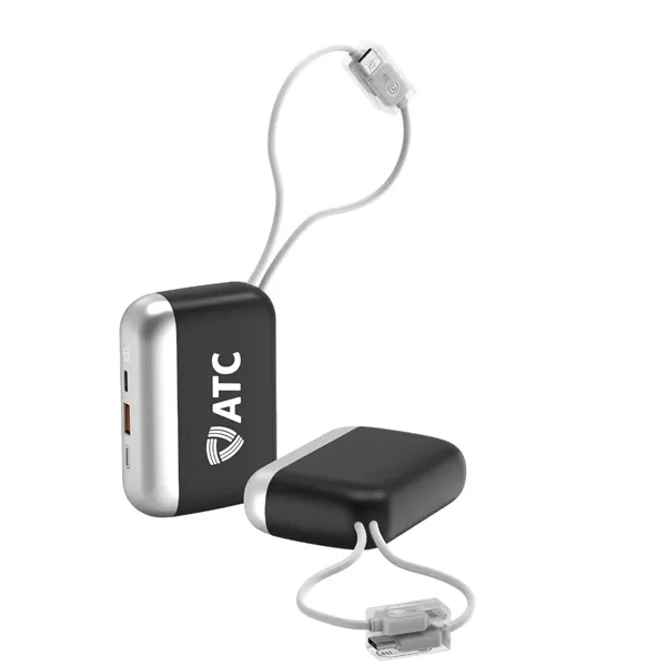 9,000 mAh  Power Bank With Built-in Cables