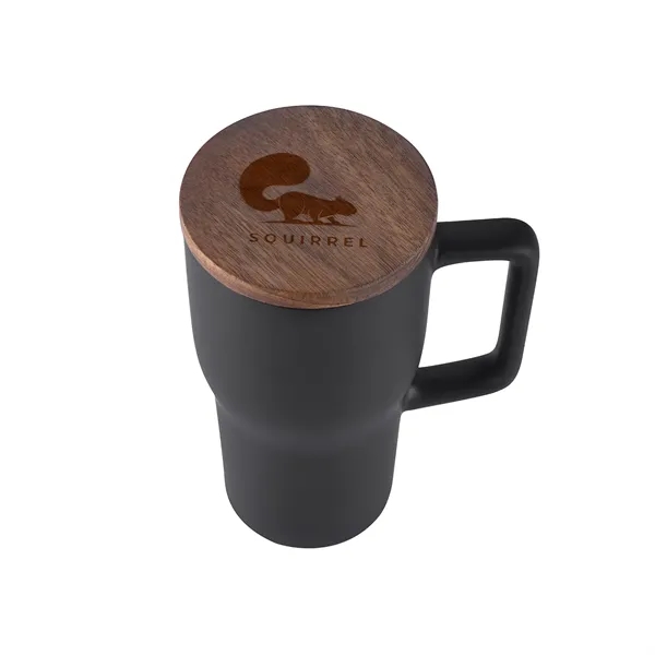 18oz Ceramic Mug With Wood Lid