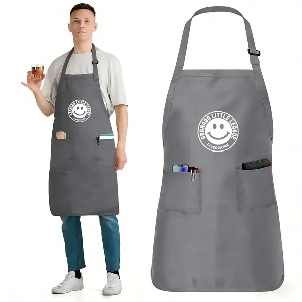 Adjustable Cotton Chef Aprons with 2 Pockets