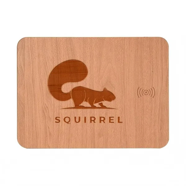 15w Wood Grain Wireless Charging Mouse Pad