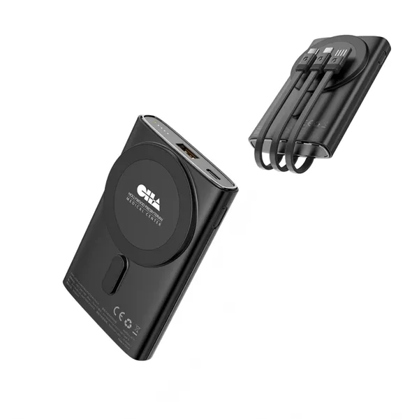 10,000 mAh Wireless  Power Bank With  Cables