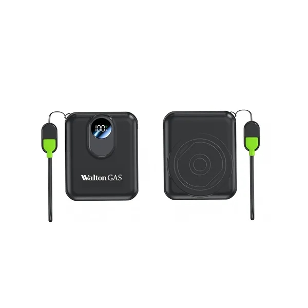 5,000 mAh Magnetic Wireless  Power Bank With  Cables