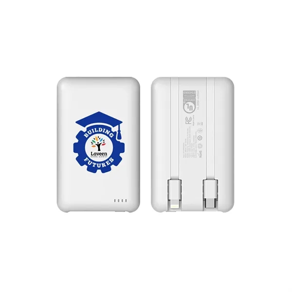UL Listed 5,000 mAh Power Bank With Cables