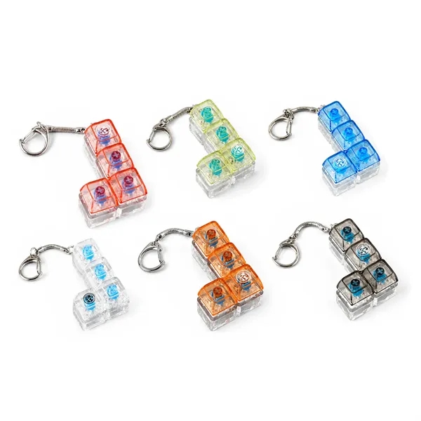 Custom Light-Up 4-Key Keyboard Fidget Keychain