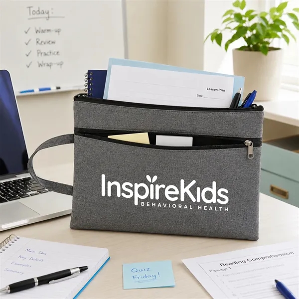 Dual Zipper Oxford Pouch