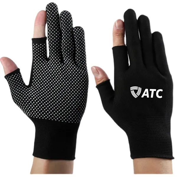 Three Fingerless Dot Nylon Work Gloves