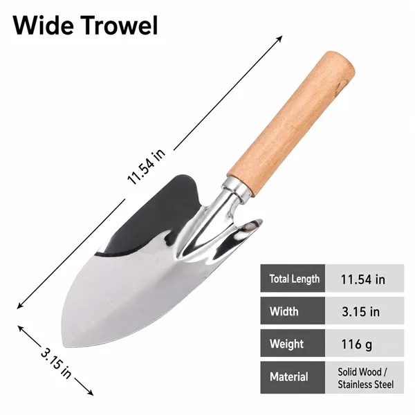 Custom Wide Garden Trowel With Wood Handle