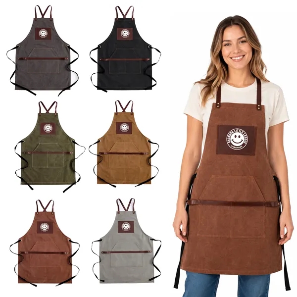 Heavy-Duty Canvas & Leather Accent Work Apron