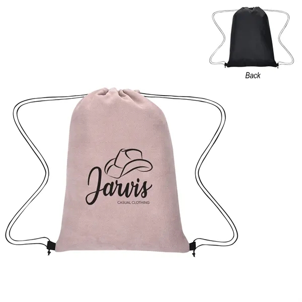 Posh Herringbone Drawstring Bag