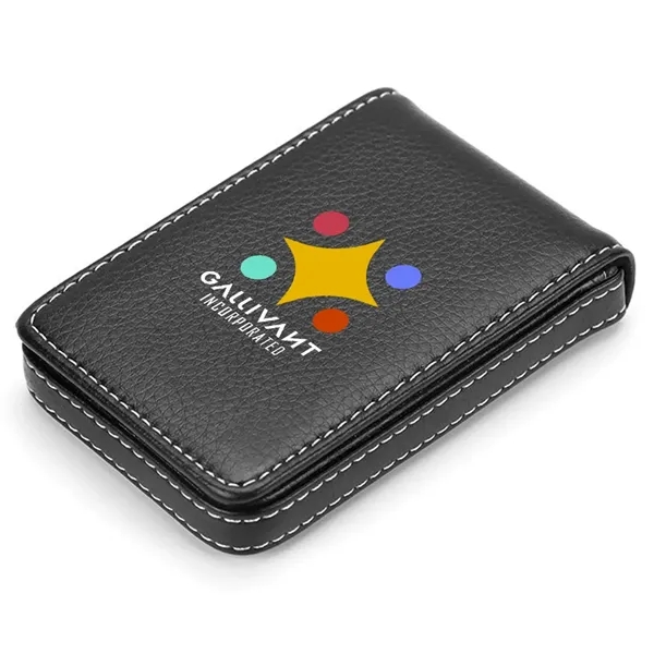 RFID Blocking Magnetic Vertical Leather Card Holder
