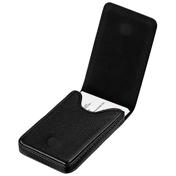 RFID Blocking Magnetic Vertical Leather Card Holder