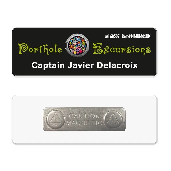 Custom 1 x 3 Name Badge - Magnet Back