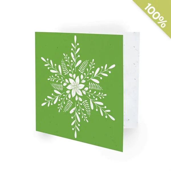 Blooming Snowflake Square Business Holiday Cards - Blooming Snowflake Square Business Holiday Cards - Image 0 of 1