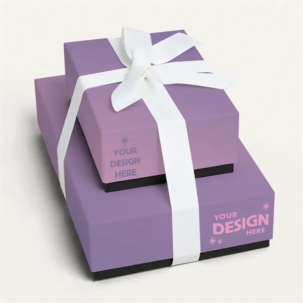 Delightful 2-Tiered Gift Tower with Luxury Custom Packaging