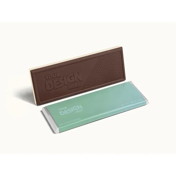 2"x5" Brand Impact Custom Dark & White Chocolate Wrapper Bar
