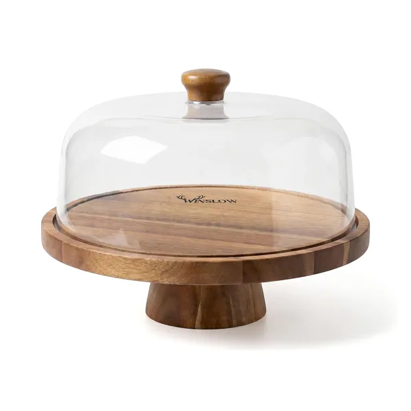 Winslow 2-in-1 Acacia Wood Serving Board With Plastic Dome