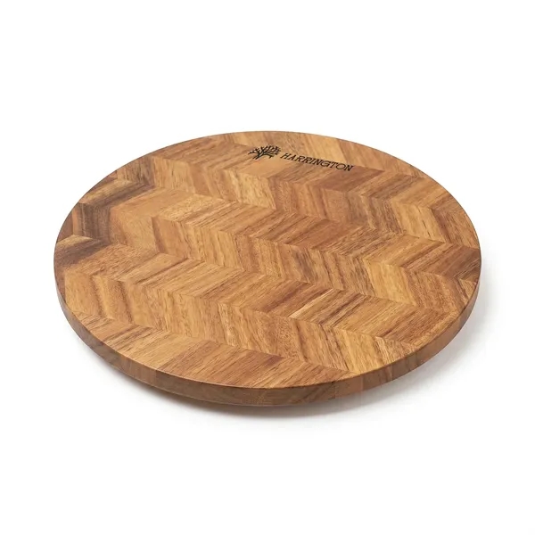 Harrington Acacia Wood Herringbone Lazy Susan