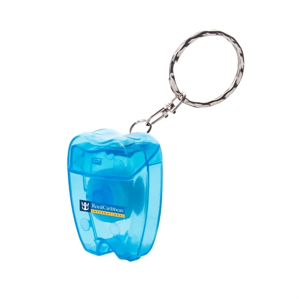 Tooth Shaped Dental Floss Key Chain- Mint