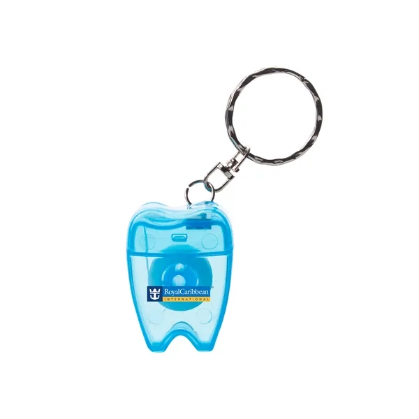 Tooth Shaped Dental Floss Key Chain- Mint
