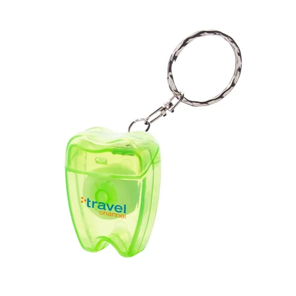 Tooth Shaped Dental Floss Key Chain- Mint