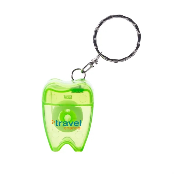 Tooth Shaped Dental Floss Key Chain- Mint