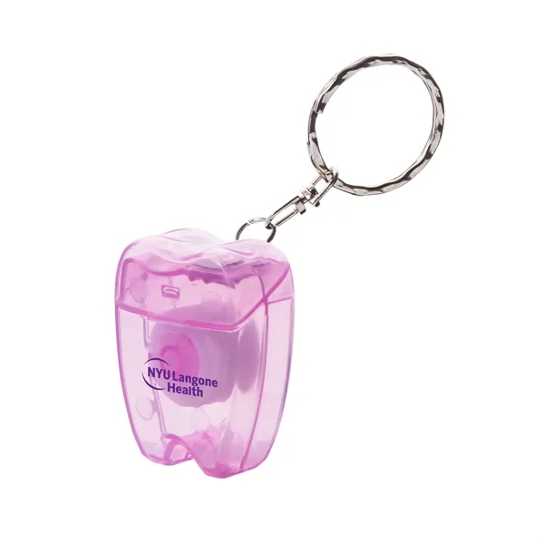 Tooth Shaped Dental Floss Key Chain- Mint