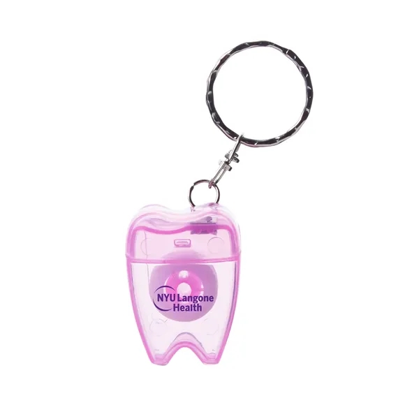 Tooth Shaped Dental Floss Key Chain- Mint