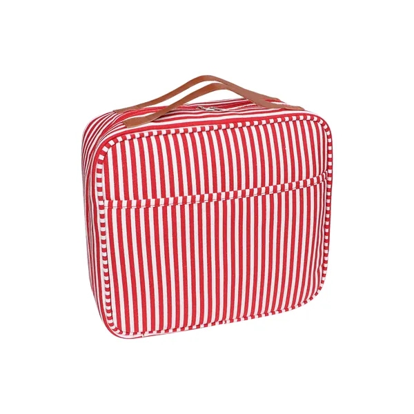 Portable Stripe Canvas Hanging Travel Toiletry Bag