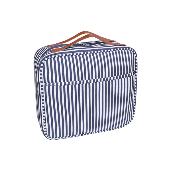 Portable Stripe Canvas Hanging Travel Toiletry Bag
