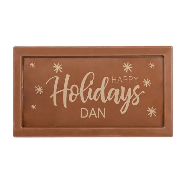 Personalized Rectangle Etched Milk Chocolate Bar- Window Box