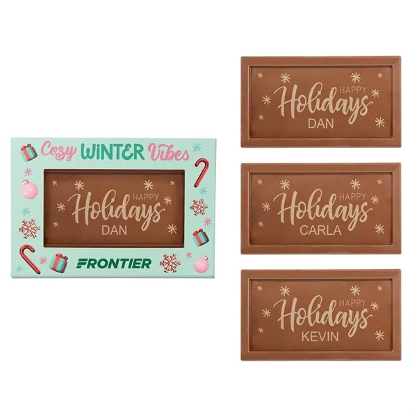 Personalized Rectangle Etched Milk Chocolate Bar- Window Box