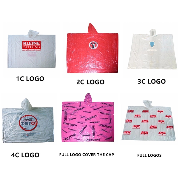 Customized 1 Mil Thick Disposable PE Kids Rain Ponchos - Customized 1 Mil Thick Disposable PE Kids Rain Ponchos - Image 0 of 1
