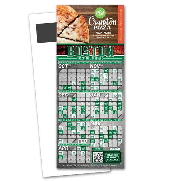 Basketball Schedule Magnetic Stick Up Card