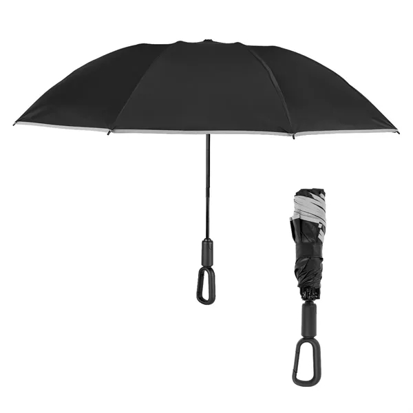 Custom 46" Arc Telescopic Inversion Umbrella With Carabiner Hand...