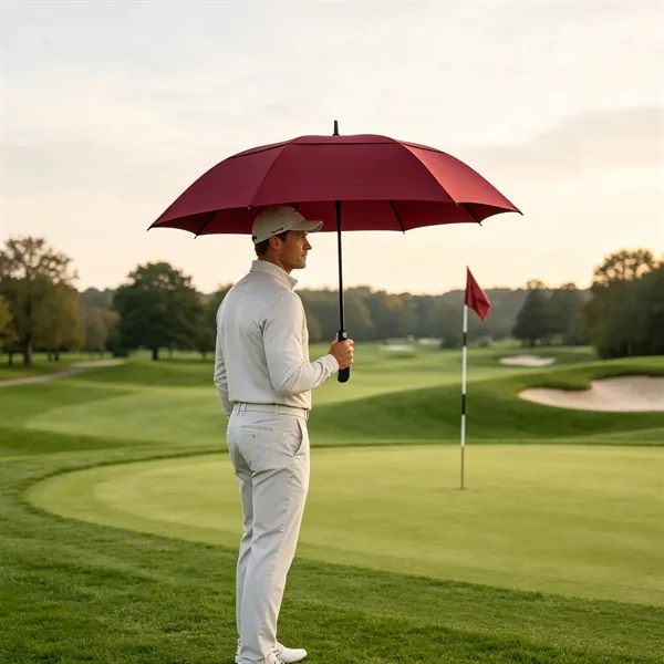55" Arc Auto Open Double Layer Stick Golf Umbrella
