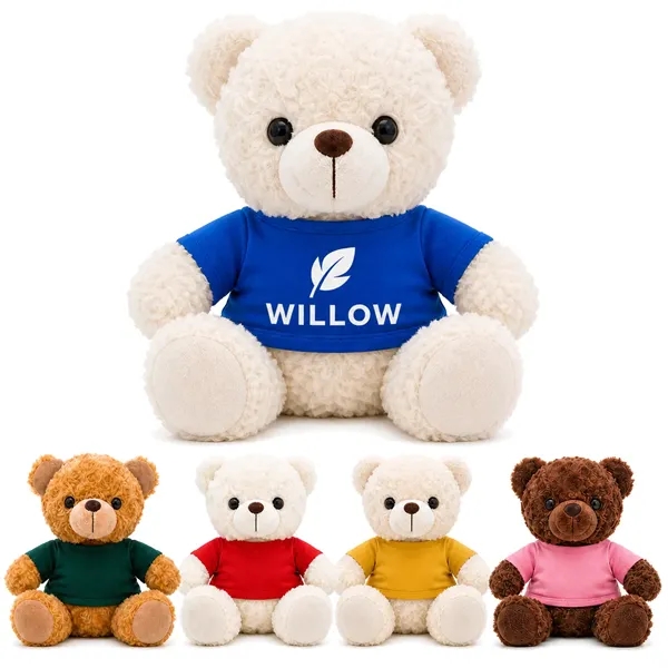 8" Polyester Plush Teddy Bear With T-Shirt