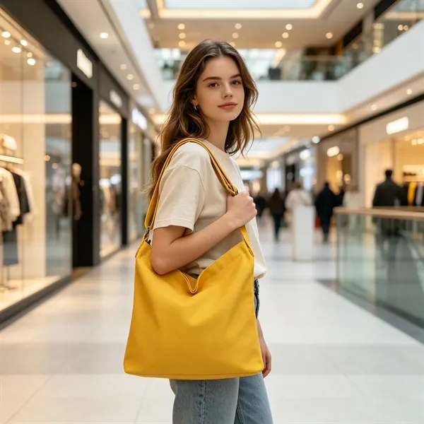 12Oz Canvas Zipper Tote Bag W/ Adjustable Shoulder Strap