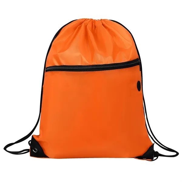 16.5" Polyester Drawstring Backpack Bag W/ Charging Hole