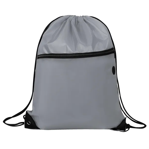 16.5" Polyester Drawstring Backpack Bag W/ Charging Hole