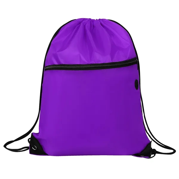 16.5" Polyester Drawstring Backpack Bag W/ Charging Hole