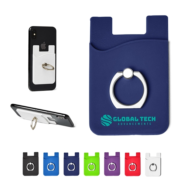 Silicone Card Holder With Metal Ring Phone Stand - Silicone Card Holder With Metal Ring Phone Stand - Image 11 of 11