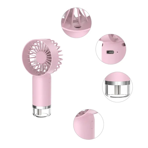 Plastic Portable Rechargeable Handheld Misting Fan